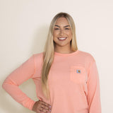 Carhartt Lightweight Pocket Long Sleeve T-Shirt for Women in Sun Bloom