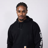 Carhartt Logo Sleeve Graphic Hoodie for Men in Black