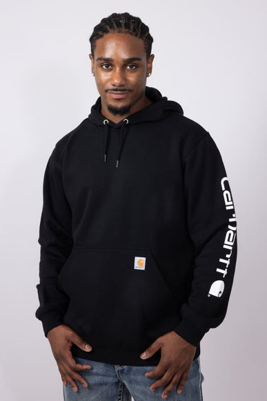 Carhartt Logo Sleeve Graphic Hoodie for Men in Black
