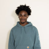 Carhartt Logo Sleeve Hoodie for Men in Teal
