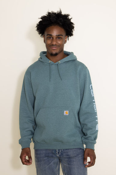 Carhartt Logo Sleeve Hoodie for Men in Teal