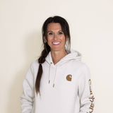 Carhartt Logo Sleeve Midweight Hoodie for Women in White