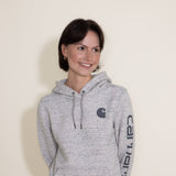 Carhartt Logo Sleeve Hoodie for Women in Grey