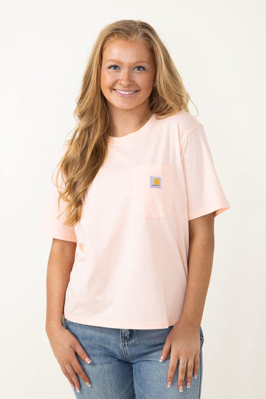 Carhartt Loose Fit Lightweight Short Sleeve Patch T-Shirt for Women in Pink