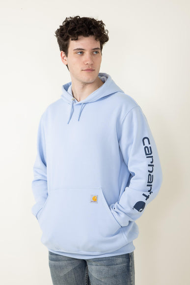 Carhartt Loose Fit Midweight Logo Sleeve Graphic Sweatshirt for Men in Fog Blue