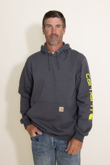 Carhartt Logo Sleeve Graphic Hoodie for Men in Grey