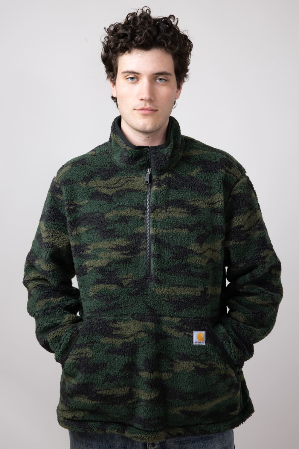 Carhartt Relaxed Fit Fleece Pullover for Men in Camo 