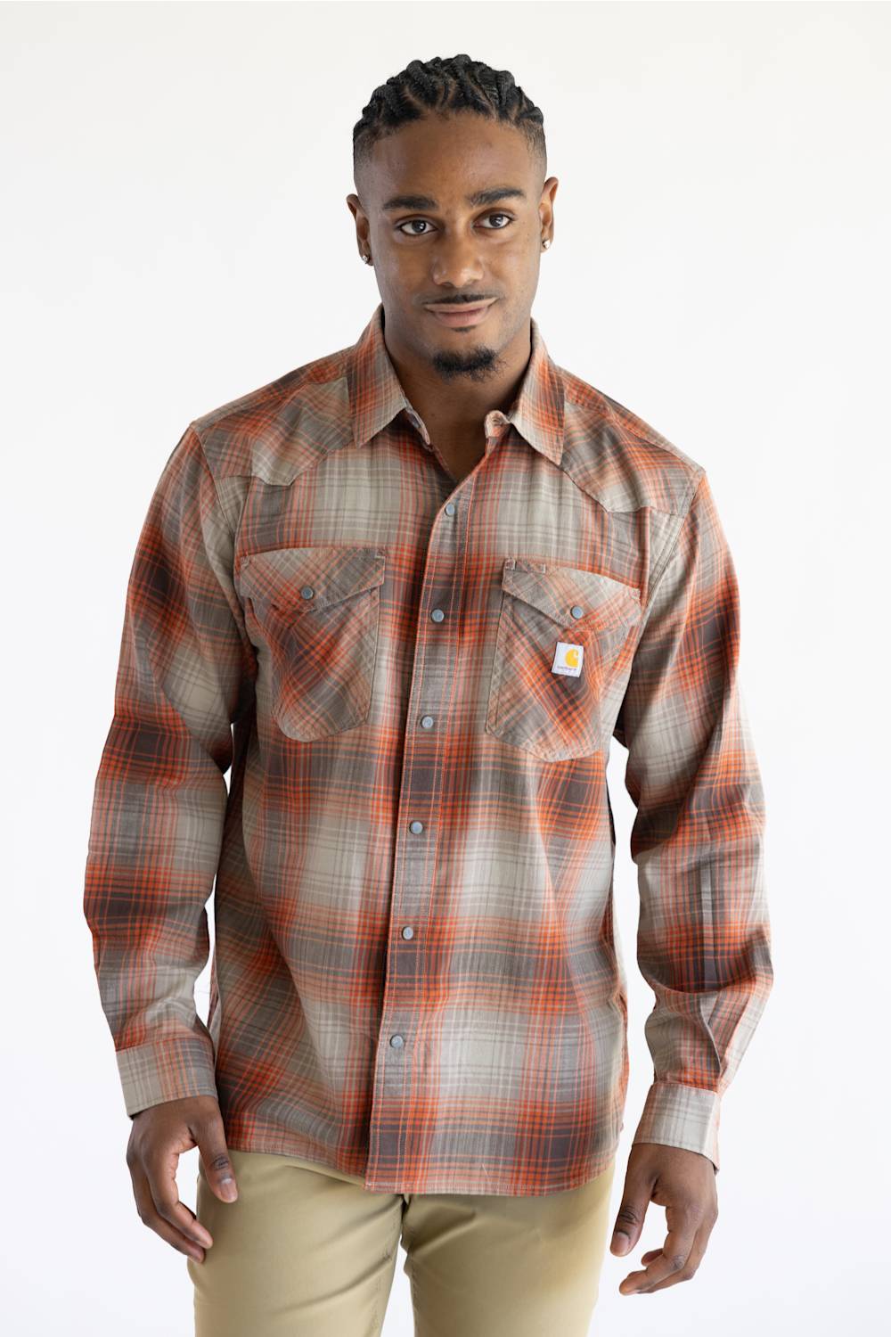 Carhartt Montana Bozeman Plaid Shirt for Men in Dark Clove | 107016-EE6-CLOVE