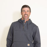 Carhartt Rain Defender Loose Fit Heavyweight 1/4 Zip Hoodie for Men in Carbon Grey