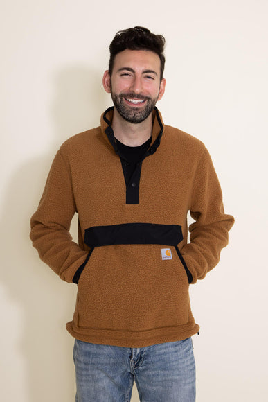 Carhartt Relaxed Fit Fleece Pullover for Men in Brown