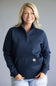 Carhartt Relaxed Fit Quarter Zip Mock Neck Sweatshirt for Women in Navy