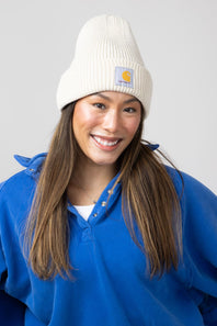 Carhartt Rib Knit Beanie in Oat Milk