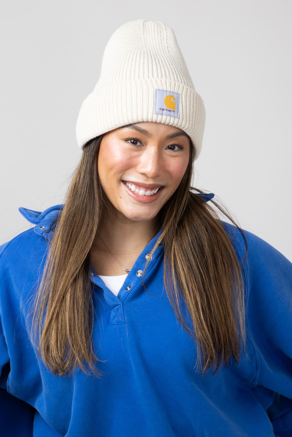 Carhartt Rib Knit Beanie in Oat Milk