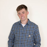 Carhartt Rugged Flex Lightweight Button Down Flannel Shirt for Men in Blue