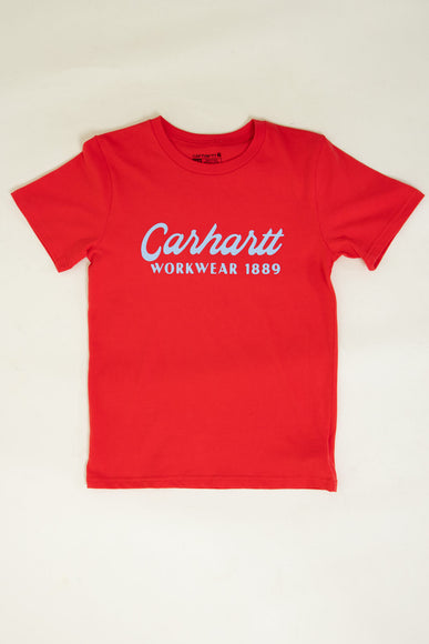 Carhartt Youth Logo T-Shirt for Boys in Red