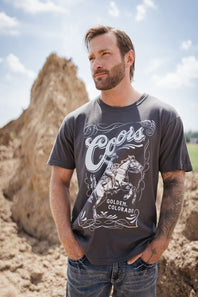 Coors Saddle Rodeo T-Shirt for Men in Grey