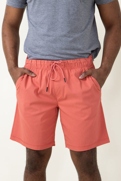 Copper & Oak Tech Pull On Shorts for Men in Red Orange