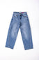 Light blue denim jeans with a BARREL-leg fit, laid flat on a white background.