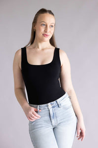Final Touch Double Layer Tank Top for Women in Black