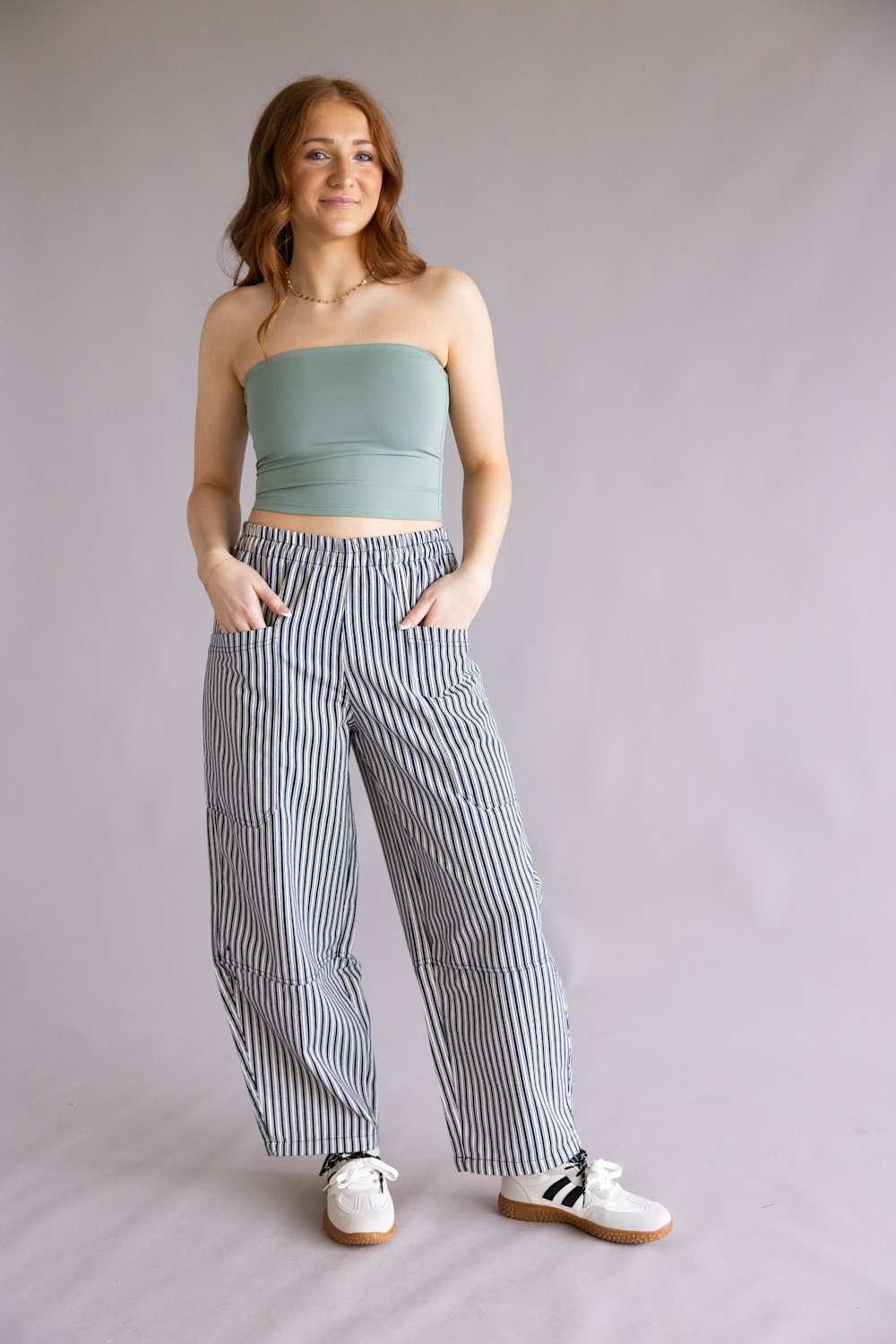 Double Layer Tube Top for Women in Seafoam Sage