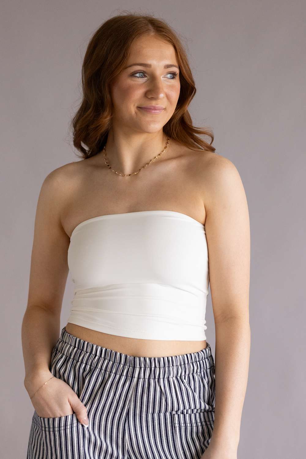 tope tubetop 白 Double Layer Tube Top for Women in White | VERA-20T-WHITE – Glik's
