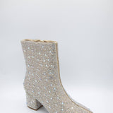 De Blossom Shoes Nori Rhinestone Booties for Women in Nude