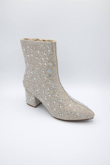 De Blossom Shoes Nori Rhinestone Booties for Women in Nude