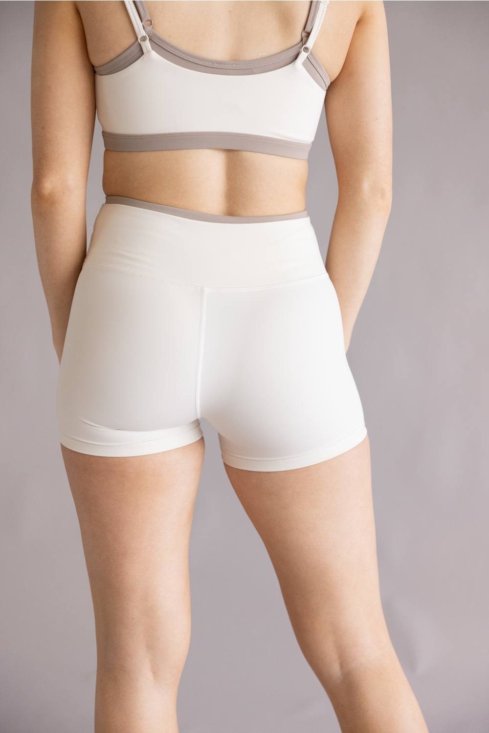 Double Layer Biker Shorts for Women in Cream Combo