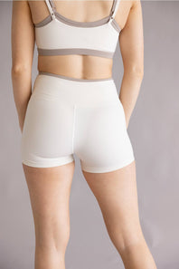 Double Layer Biker Shorts for Women in Cream Combo