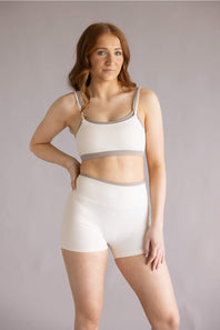 Double Layer Sports Bra for Women in Cream Combo