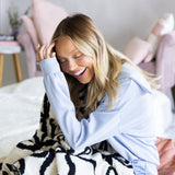 Double Sided Bows Blanket in Black/White