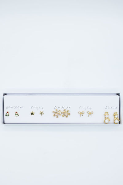 Christmas Season Earrings Gift Box Set
