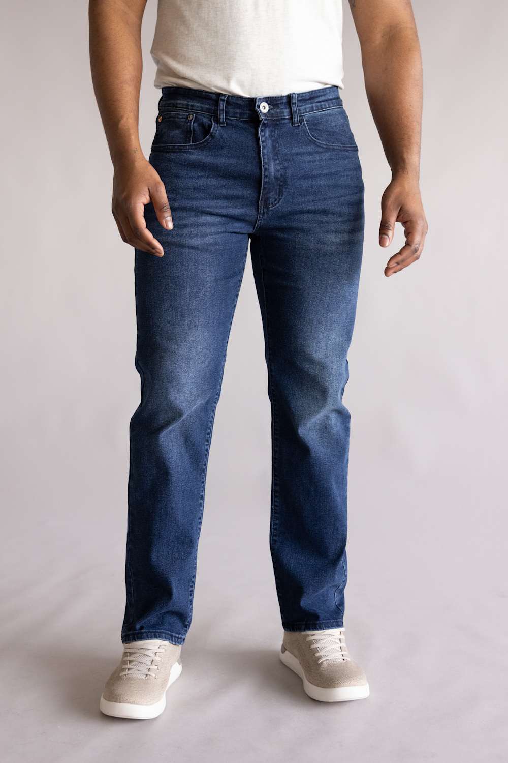 Weatherproof Vintage Straight Jeans for Men in Earth Stone