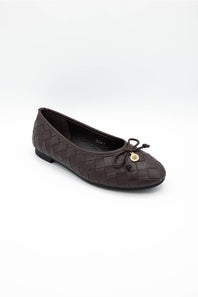 Berness Elise Woven Ballet Flats  Brown
