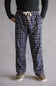 Plaid Flannel Lounge Pants for Men in Blue Orange