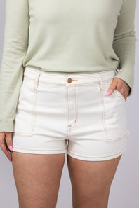 Eunina Lulu Denim Shorts for Women in White