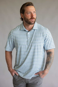 1897 Legends Striped Polo for Men in Green Blue