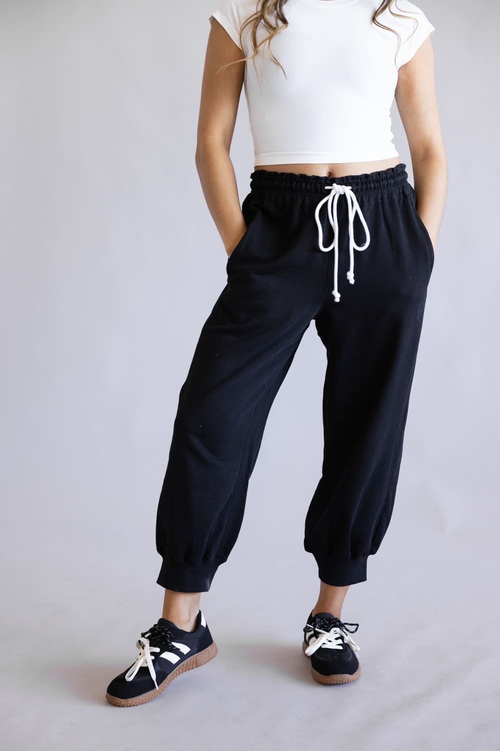  FP Movement Flutter Cropped Joggers for Women in Black 