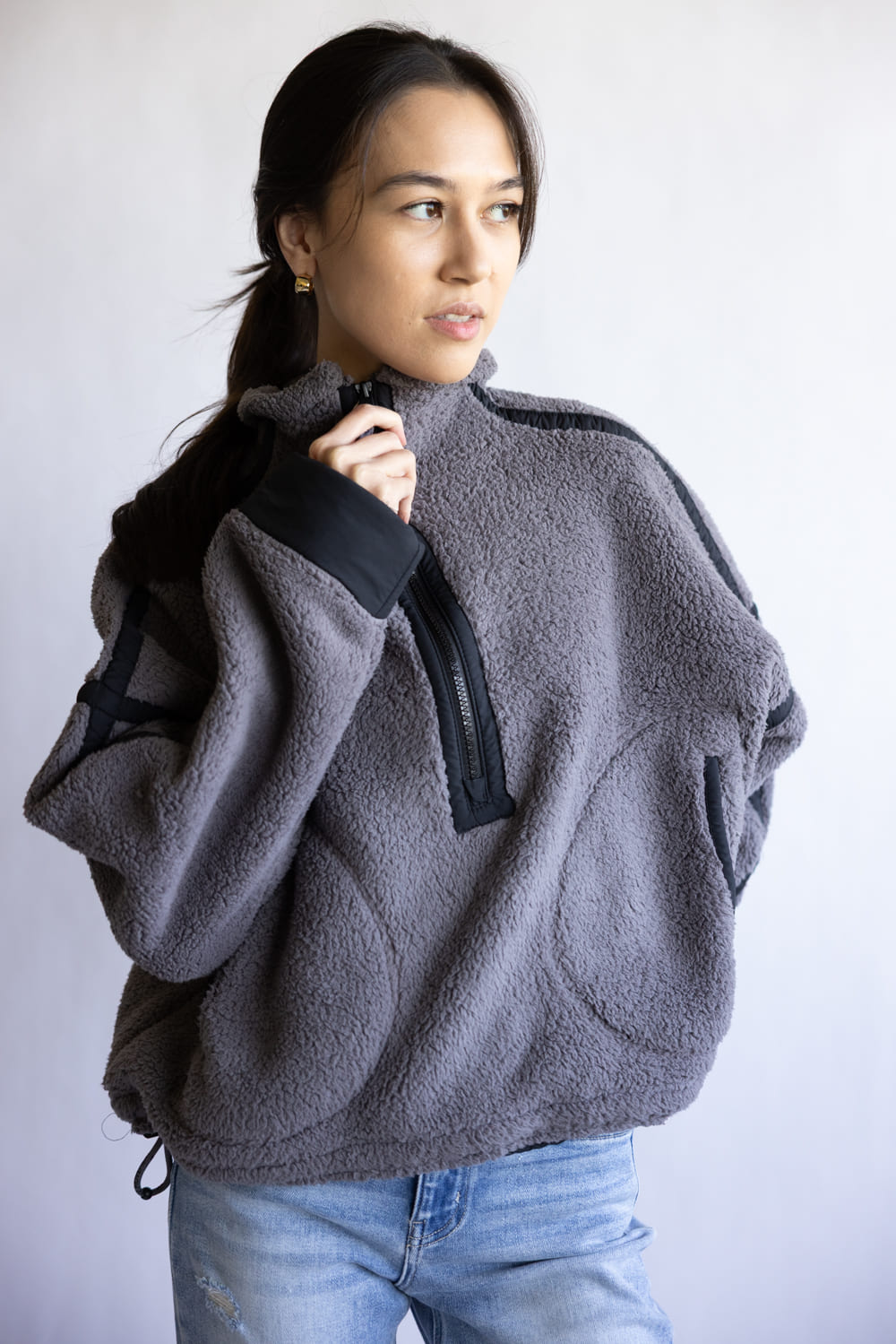 FP Movement Mountain ½ Zip Fleece for Women in Gunmetal Combo