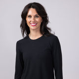 Free Fly Ribbed Bamboo Long Sleeve Shirt for Women in Black