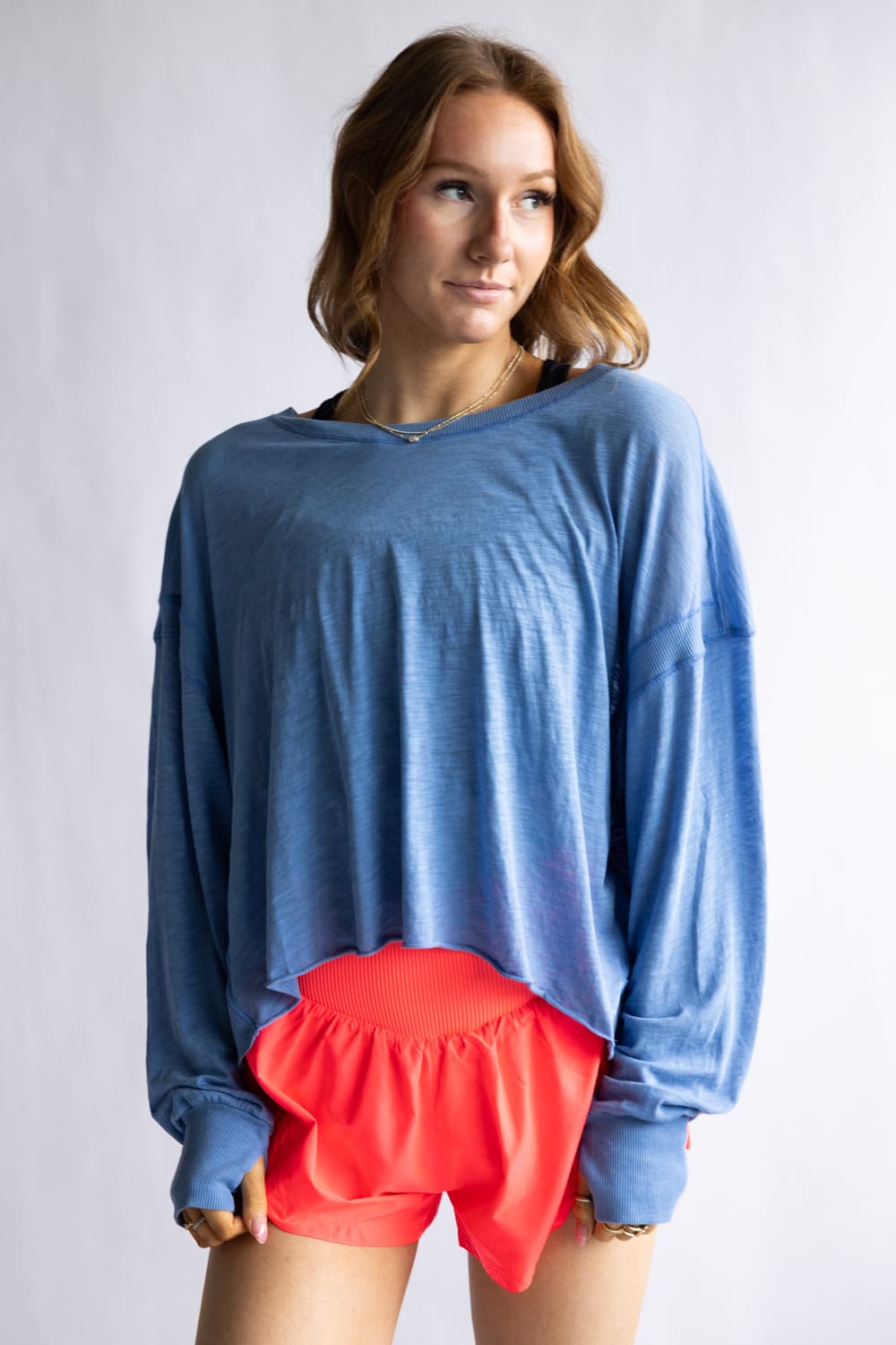  FP Movement My Time Layer Tee for Women in Light Cobalt 