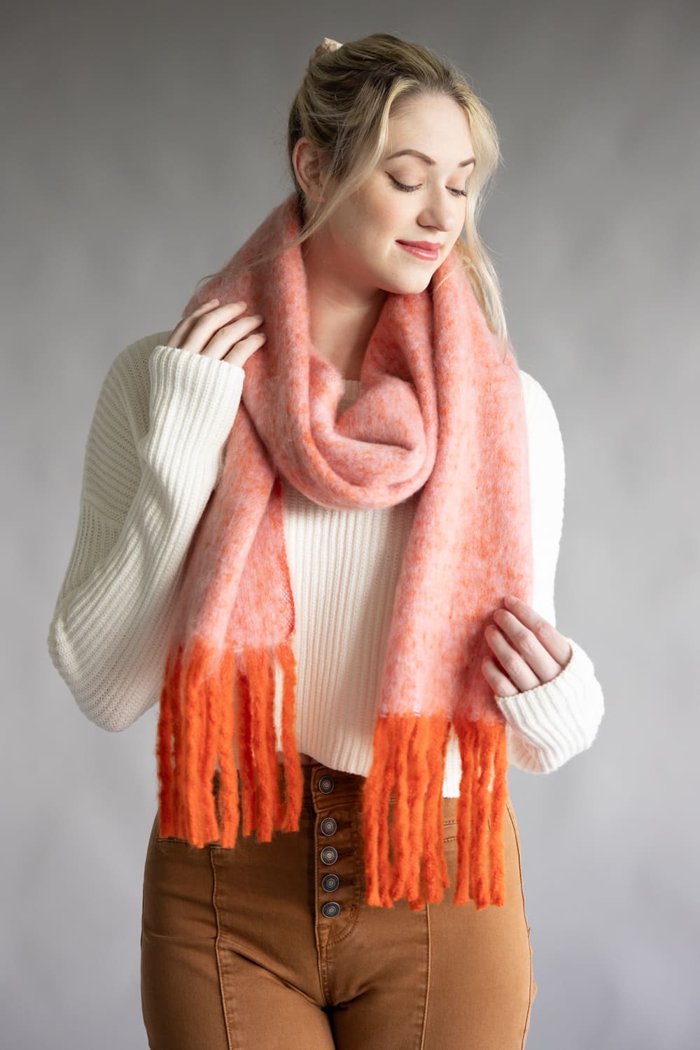 Free People Winter Chill Blanket Scarf for Women in Pink