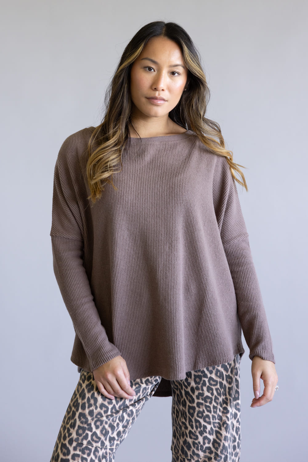 Free People We The Free Latte Blues Solid Thermal for Women in Leafless Tree