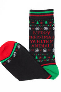 Filthy Animal Crew Socks for Men in Black