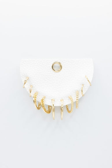 Five Pair Hoop Earrings Set for Women in Gold