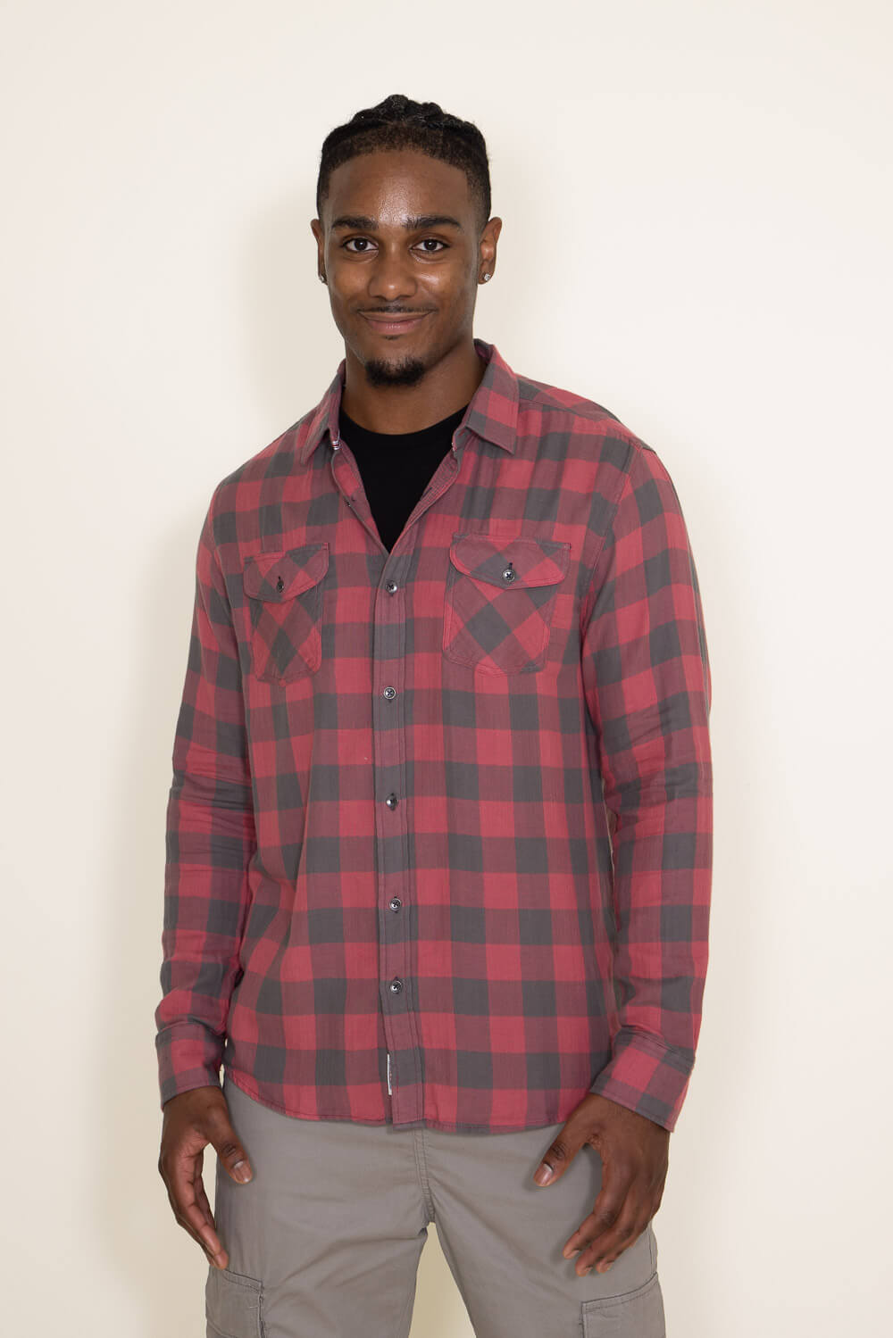 Flag & Anthem Belhaven Double Layer Plaid Shirt for Men in Red