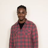 Flag & Anthem Belhaven Double Layer Plaid Shirt for Men in Red Black