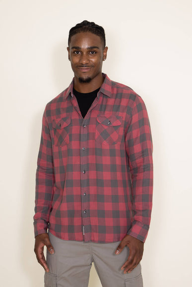 Flag & Anthem Belhaven Double Layer Plaid Shirt for Men in Red Black
