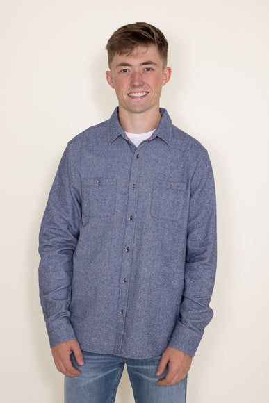 Flag & Anthem Haysville Heather Solid Flannel for Men in Navy