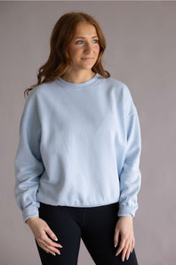 Fleece Crewneck for Women in Baby Blue
